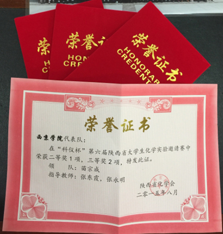 【应用统计与理学系】学子在大学生化学实验邀请赛中获佳绩